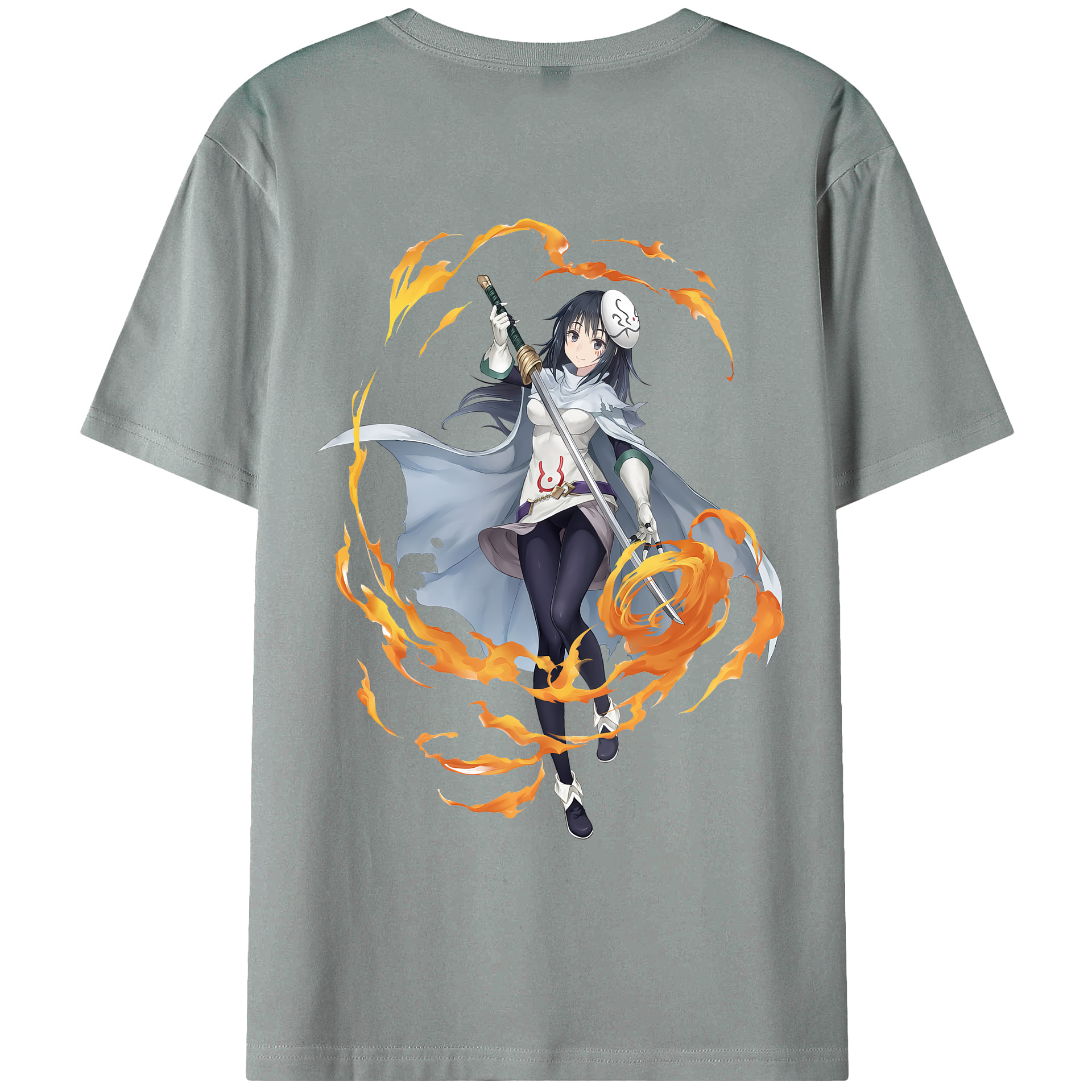 （画像用） 転スラ Regarding Reincarnated to Slime 綿100％ メンズ半袖Tシャツ（バックプリント） 通気性